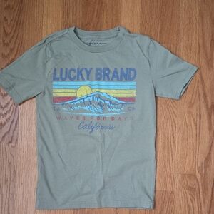 Lucky Brand Green Short Sleeve Tee with Retro Graphic